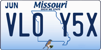 MO license plate VL0Y5X