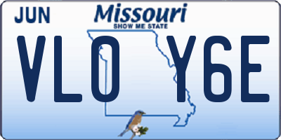 MO license plate VL0Y6E