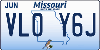 MO license plate VL0Y6J