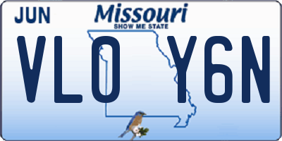 MO license plate VL0Y6N