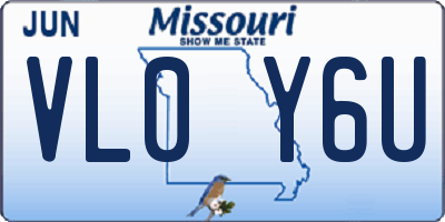 MO license plate VL0Y6U