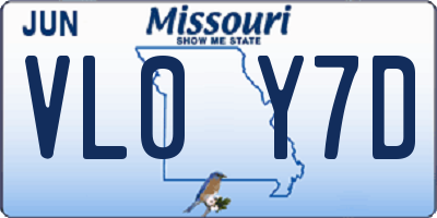 MO license plate VL0Y7D