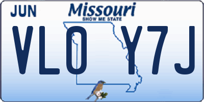MO license plate VL0Y7J