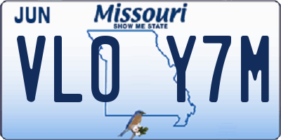 MO license plate VL0Y7M