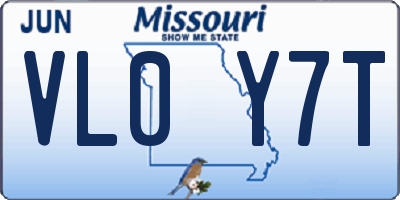 MO license plate VL0Y7T