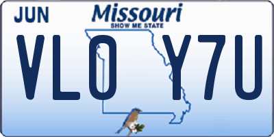 MO license plate VL0Y7U