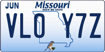 MO license plate VL0Y7Z