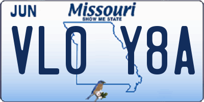 MO license plate VL0Y8A