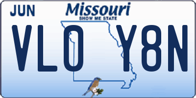 MO license plate VL0Y8N
