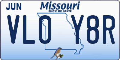 MO license plate VL0Y8R
