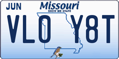 MO license plate VL0Y8T