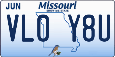 MO license plate VL0Y8U