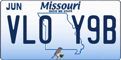 MO license plate VL0Y9B