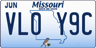MO license plate VL0Y9C