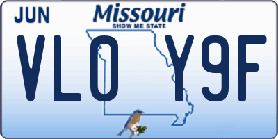 MO license plate VL0Y9F
