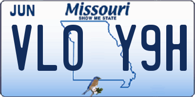 MO license plate VL0Y9H