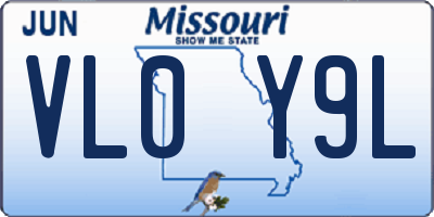 MO license plate VL0Y9L