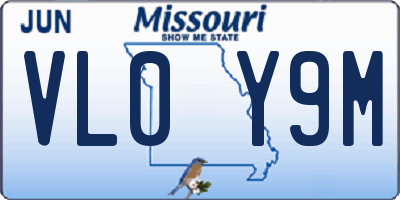 MO license plate VL0Y9M