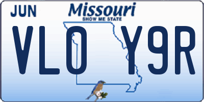 MO license plate VL0Y9R