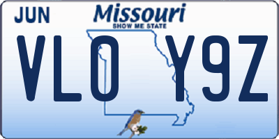 MO license plate VL0Y9Z