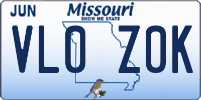 MO license plate VL0Z0K