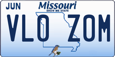 MO license plate VL0Z0M