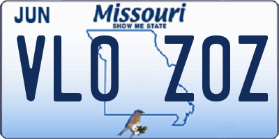 MO license plate VL0Z0Z