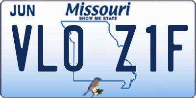 MO license plate VL0Z1F