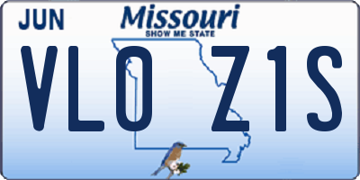 MO license plate VL0Z1S