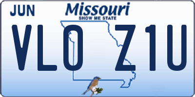 MO license plate VL0Z1U