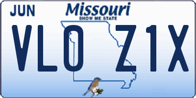 MO license plate VL0Z1X