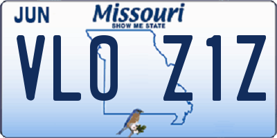 MO license plate VL0Z1Z
