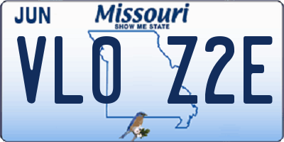 MO license plate VL0Z2E