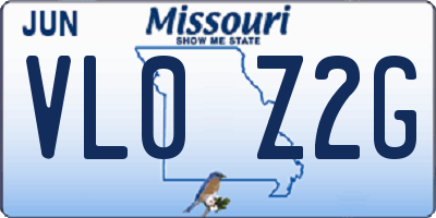 MO license plate VL0Z2G