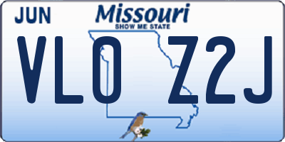 MO license plate VL0Z2J