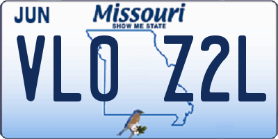 MO license plate VL0Z2L