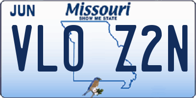 MO license plate VL0Z2N