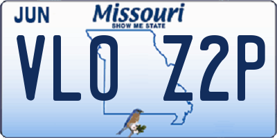 MO license plate VL0Z2P