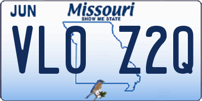 MO license plate VL0Z2Q