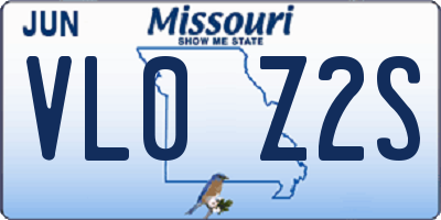 MO license plate VL0Z2S