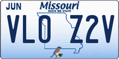 MO license plate VL0Z2V