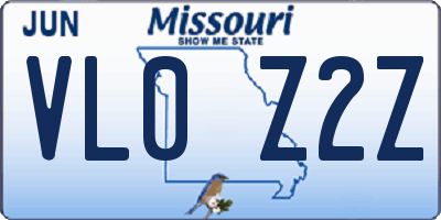 MO license plate VL0Z2Z