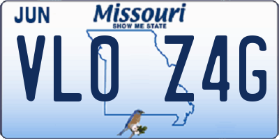 MO license plate VL0Z4G