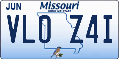 MO license plate VL0Z4I