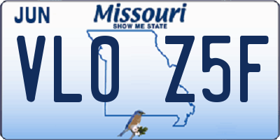 MO license plate VL0Z5F