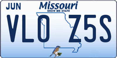 MO license plate VL0Z5S
