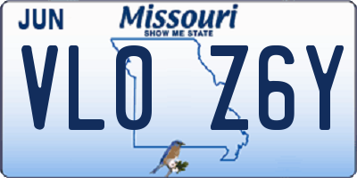 MO license plate VL0Z6Y