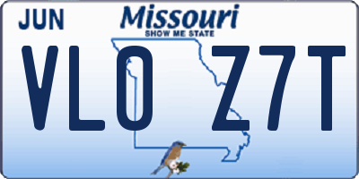 MO license plate VL0Z7T