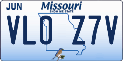 MO license plate VL0Z7V