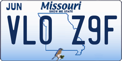 MO license plate VL0Z9F